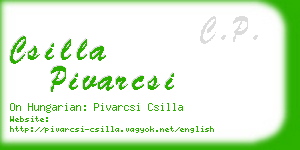 csilla pivarcsi business card